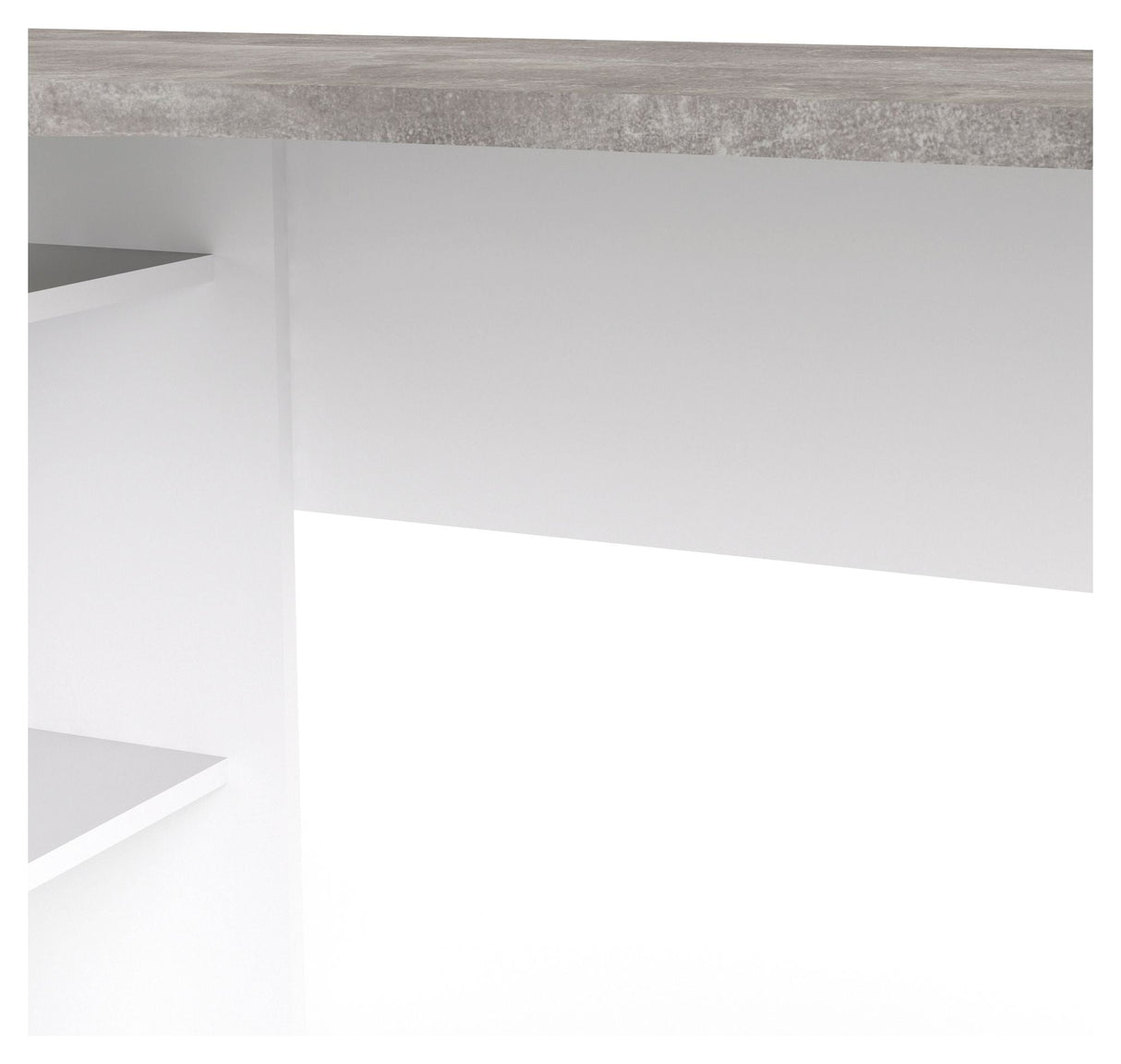 Function Plus Desk, White Oxide Concrete