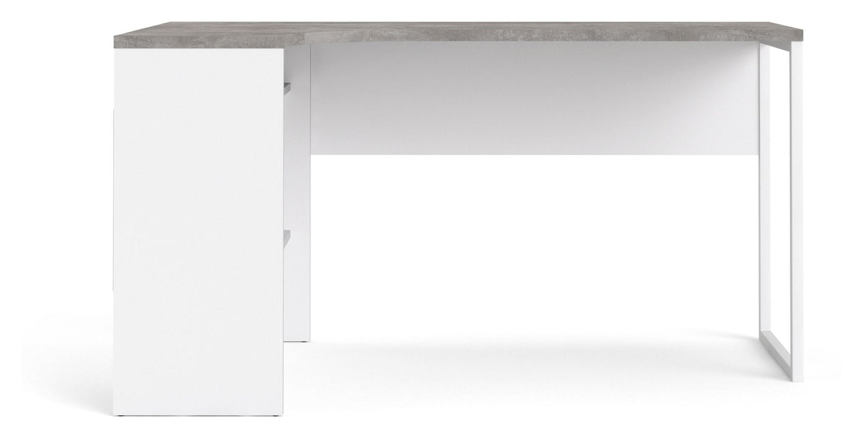 Function Plus Desk, White Oxide Concrete