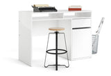 Function Plus Desk with 1 Door - White High Gloss