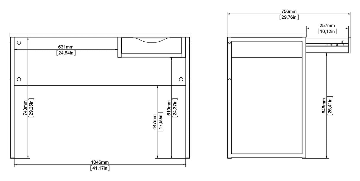 Function Plus Desk, Matte Black, B:110