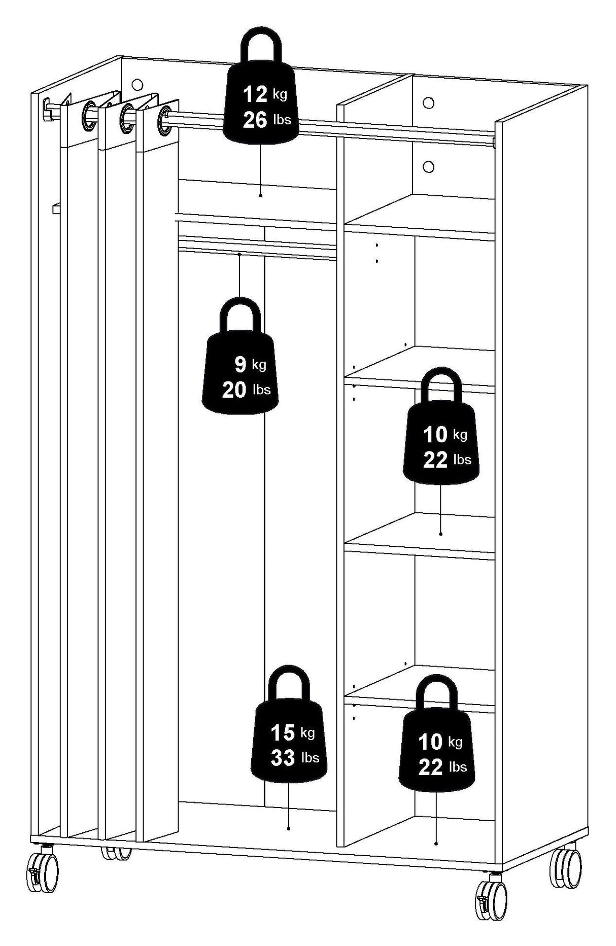 Kit Wardrobe insert, White