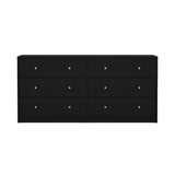 May Double chest of drawers with 6 drawers, 143x30x68, Black