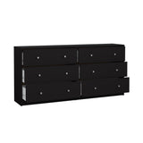 May Double chest of drawers with 6 drawers, 143x30x68, Black