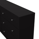 May Double chest of drawers with 6 drawers, 143x30x68, Black