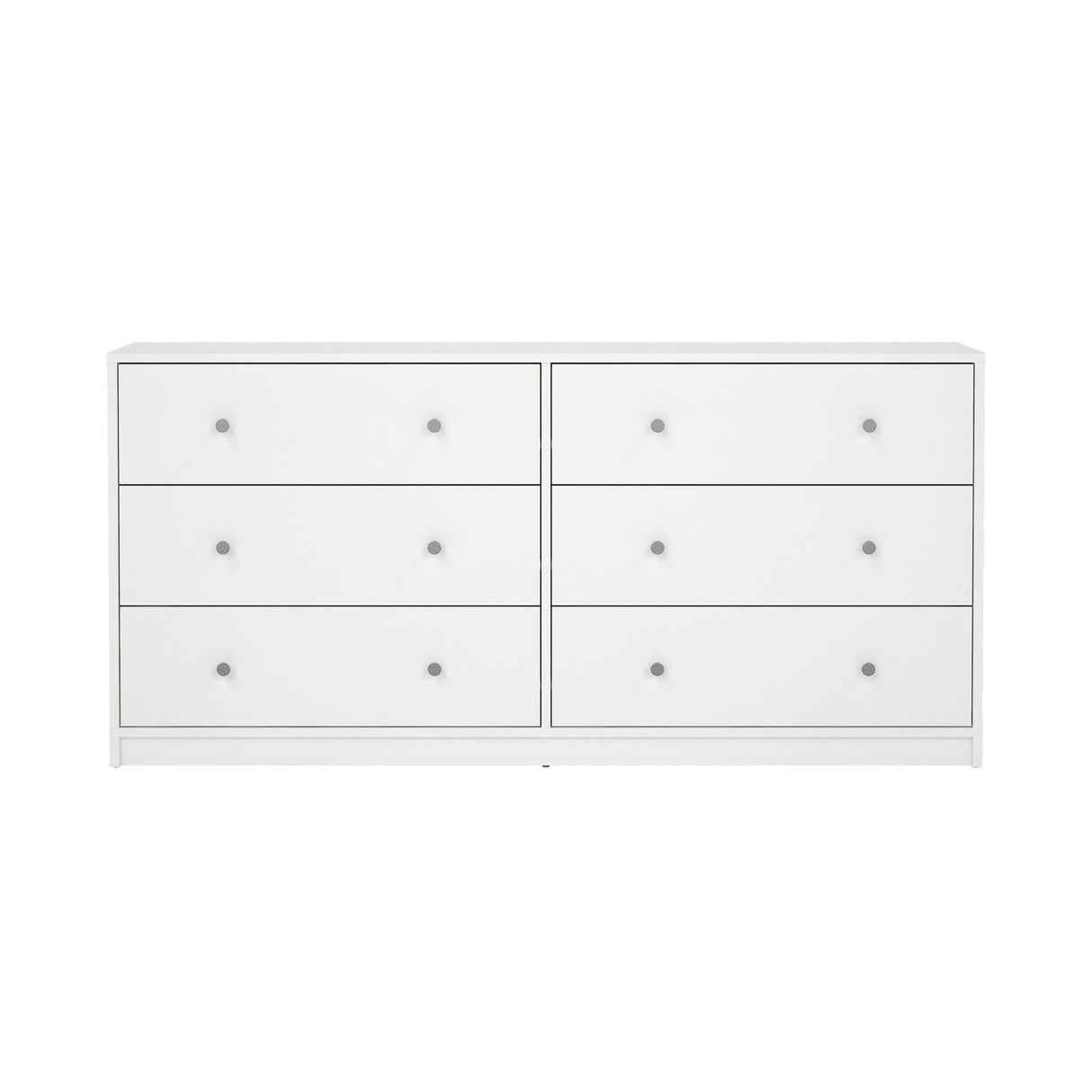 May Double chest of drawers with 6 drawers, 143x30x68, White