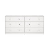 May Double chest of drawers with 6 drawers, 143x30x68, White