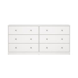 May Double chest of drawers with 6 drawers, 143x30x68, White