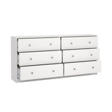 May Double chest of drawers with 6 drawers, 143x30x68, White