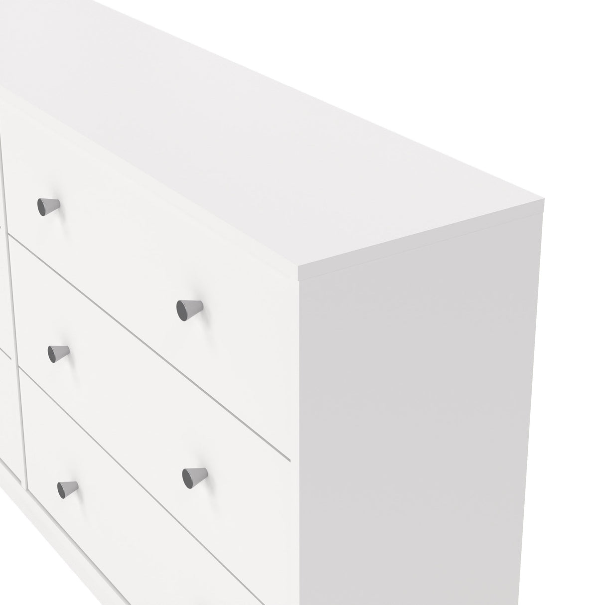 May Double chest of drawers with 6 drawers, 143x30x68, White