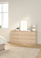 May Double chest of drawers with 6 drawers, 143x30x68, Jackson Hickory