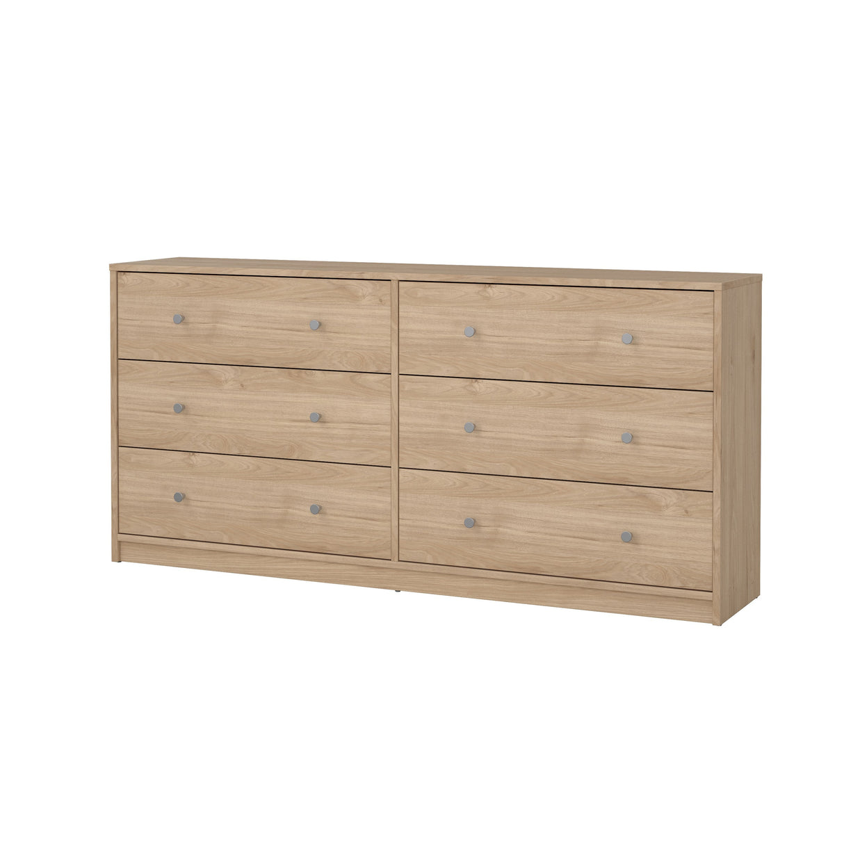 May Double chest of drawers with 6 drawers, 143x30x68, Jackson Hickory