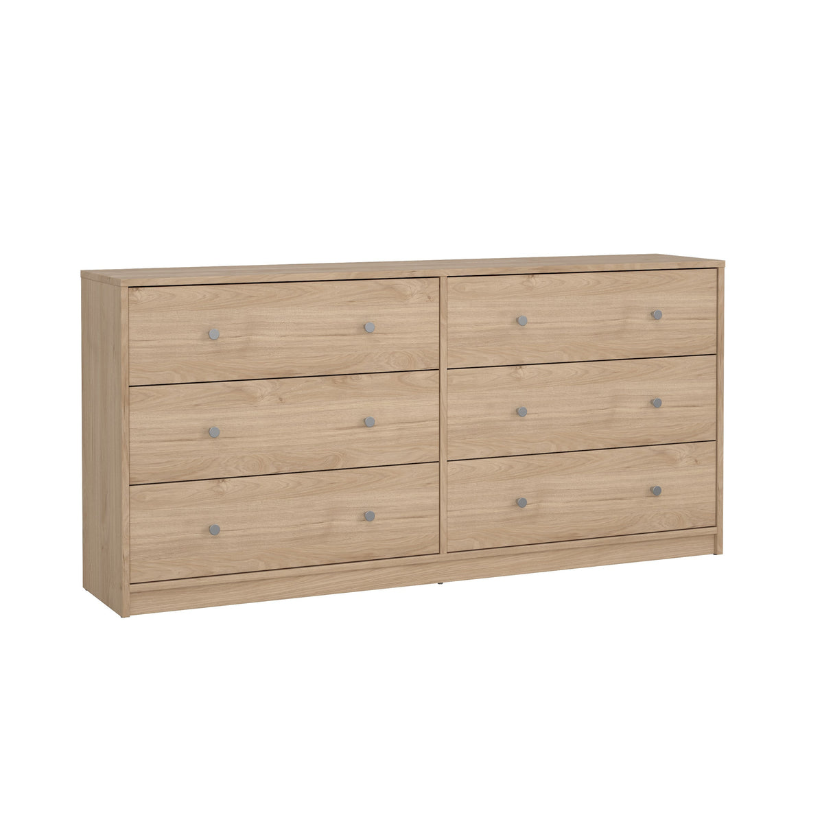 May Double chest of drawers with 6 drawers, 143x30x68, Jackson Hickory