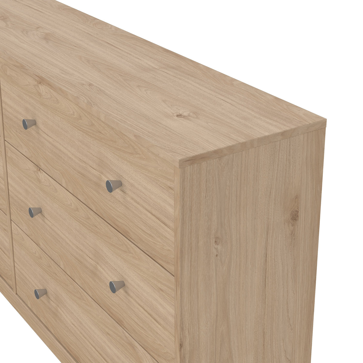 May Double chest of drawers with 6 drawers, 143x30x68, Jackson Hickory