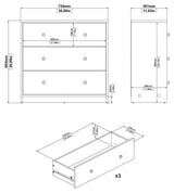 May Chest w. 3 drawers, White