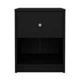 May Bedside table with 1 drawer, Black