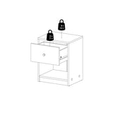 May Bedside table with 1 drawer, Black