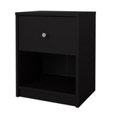 May Bedside table with 1 drawer, Black