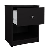 May Bedside table with 1 drawer, Black