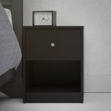 May Bedside table with 1 drawer, Black