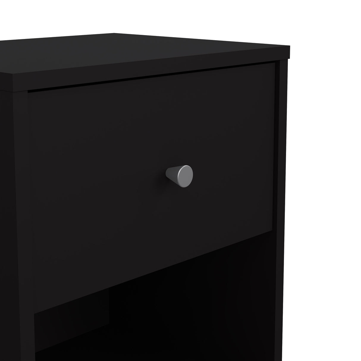 May Bedside table with 1 drawer, Black