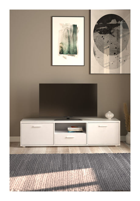 Media TV table with 2 doors, white, B:147