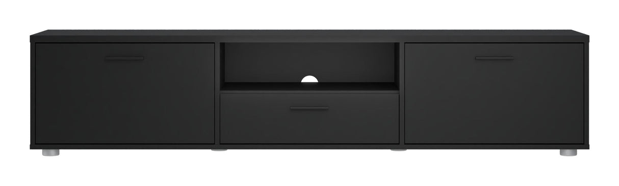 Media TV table with 2 doors, matt black, B:177