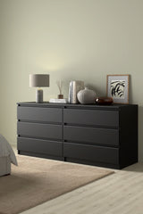 Naia Double Chest w. 6 drawers, Mat Black