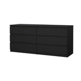 Naia Double Chest w. 6 drawers, Mat Black