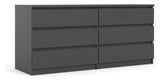 Naia Double dresser w. 6 drawers, Black