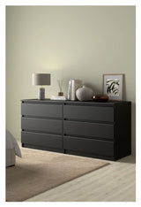 Naia Double dresser w. 6 drawers, Black