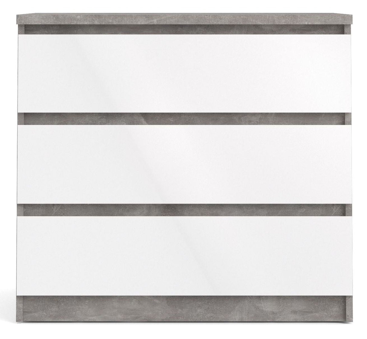 Naia Chest 3 drawers, Concrete look/White, 70x77