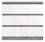 Naia Chest 3 drawers, Concrete look/White, 70x77