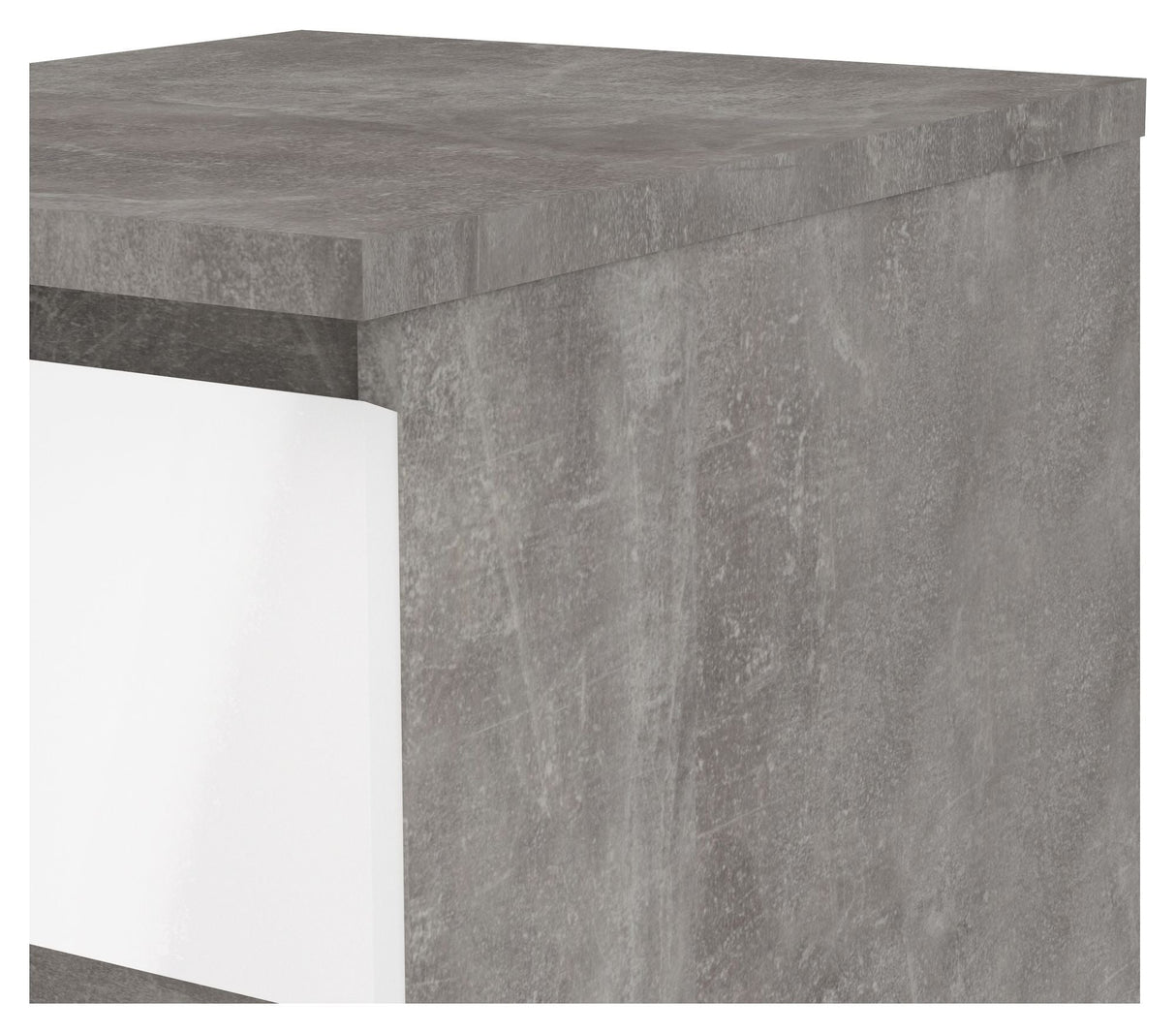 Naia Chest 5 drawers, Concrete look/White