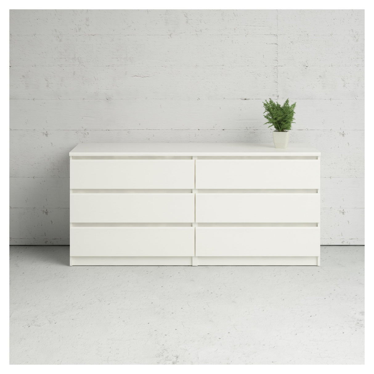 Naia chest of drawers - White ash w/6 drawers