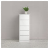 Naia Chest - White high gloss w/5 drawers B:40