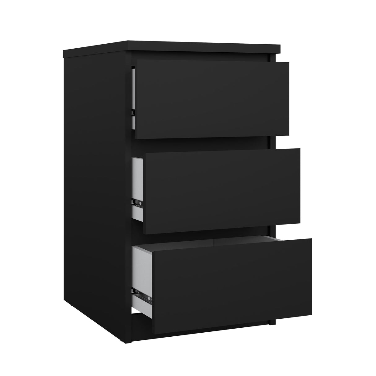 Naia, Chest w. 3 drawers high - Black