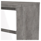 Naia Chest w. 5 drawer,r Concrete/White high gloss