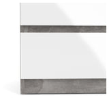 Naia Chest w. 5 drawer,r Concrete/White high gloss