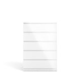 Naia Chest w. 5 drawers, White high gloss