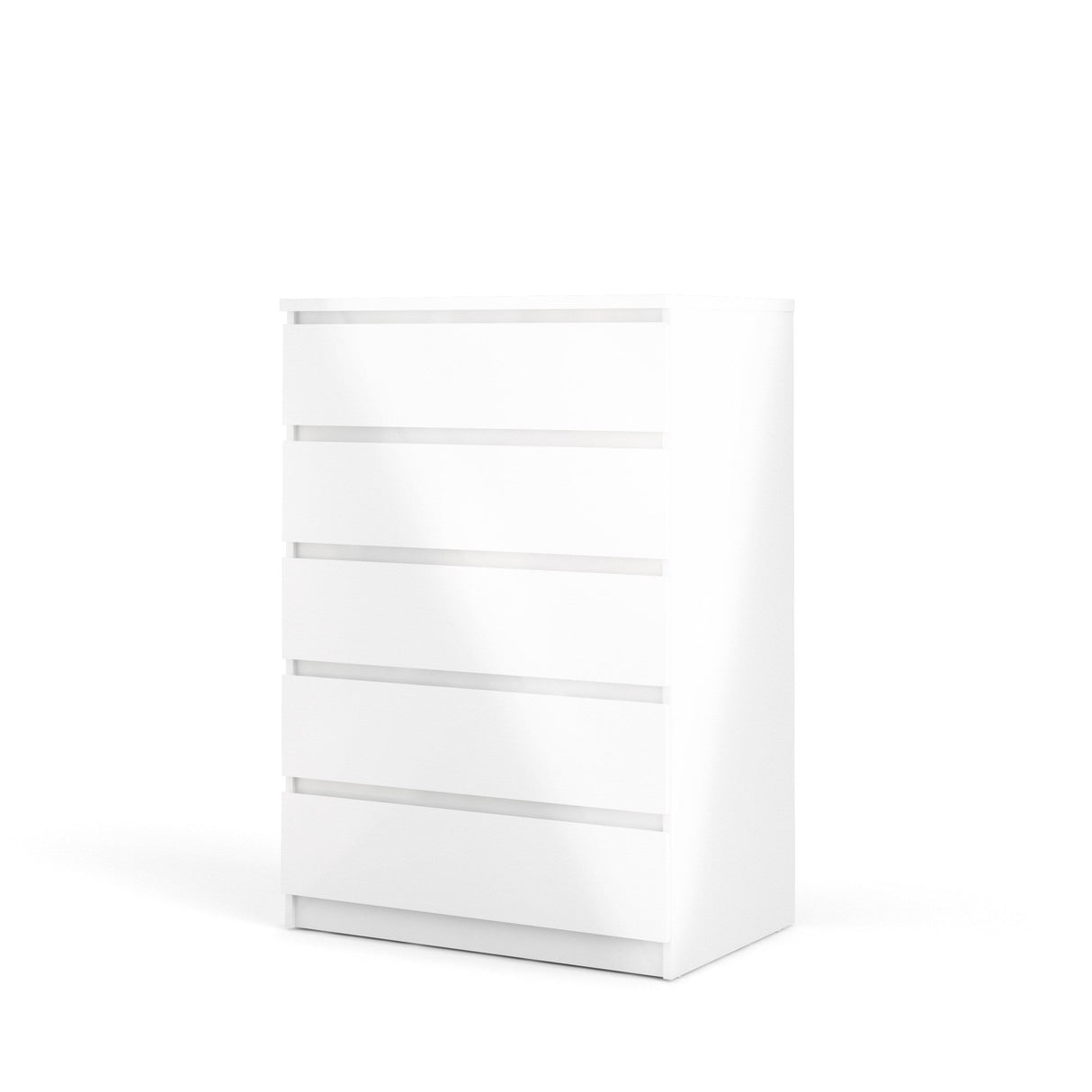 Naia Chest w. 5 drawers, White high gloss