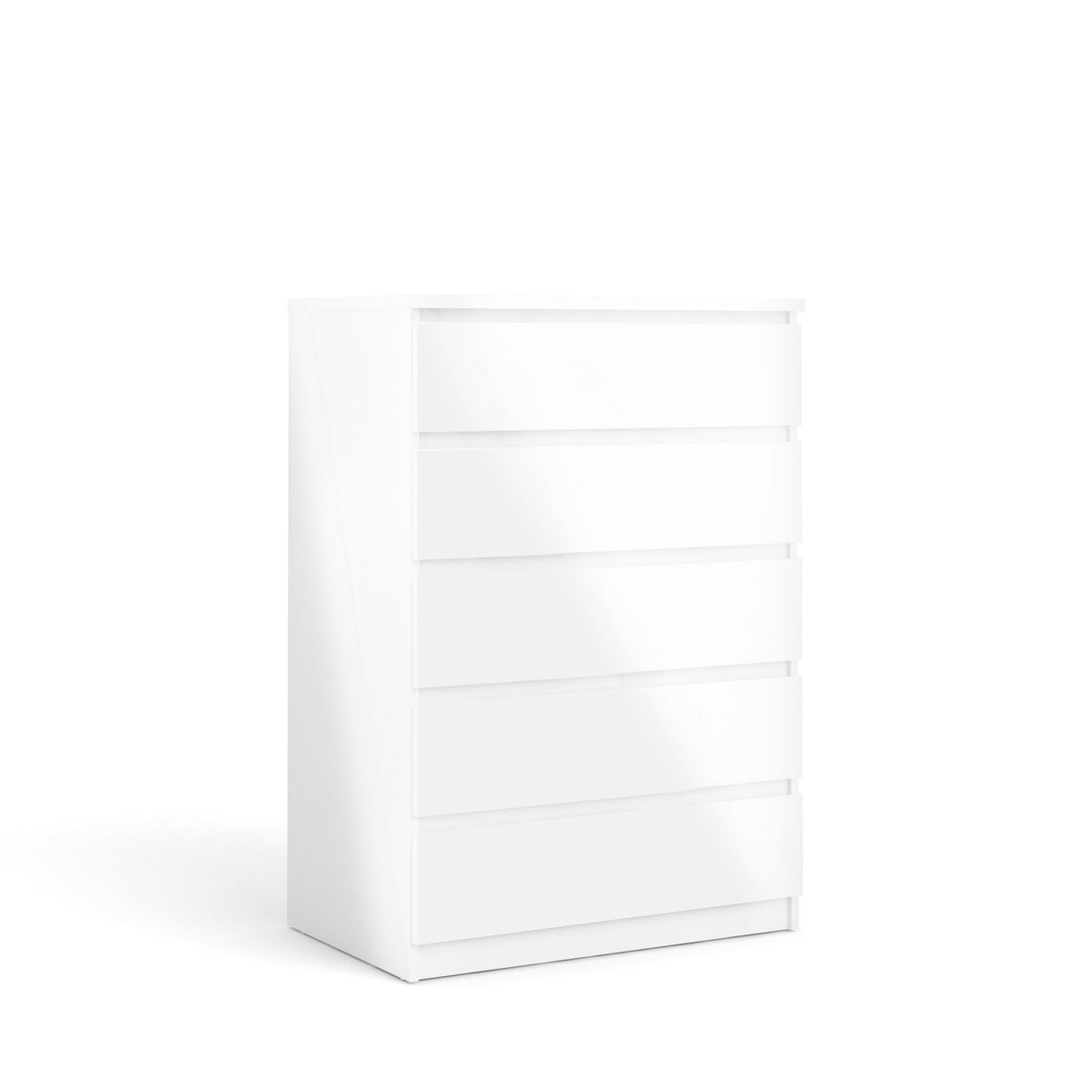 Naia Chest w. 5 drawers, White high gloss