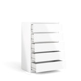 Naia Chest w. 5 drawers, White high gloss