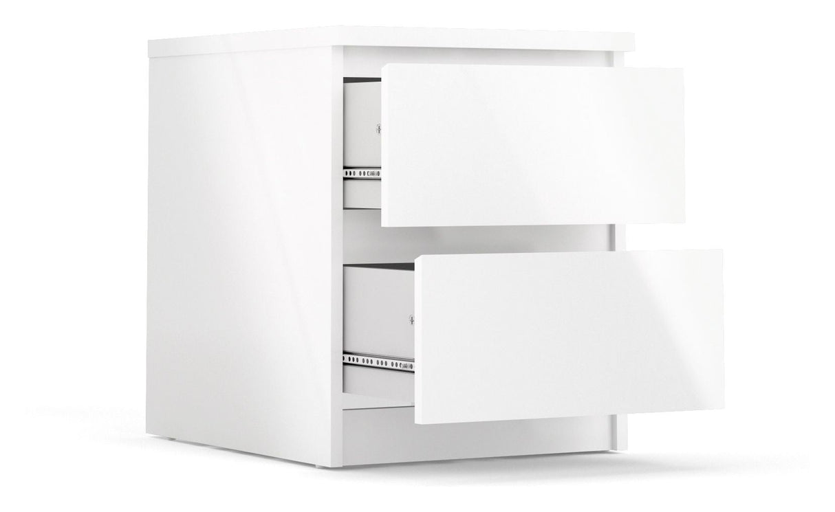 Naia Nightstand 2 drawers, White high gloss