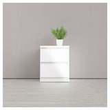 Naia Nightstand 2 drawers, White high gloss