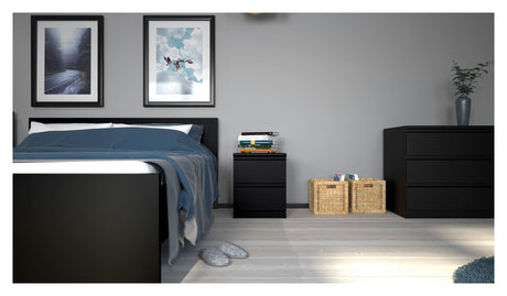 Naia Nightstand 2 drawers, matt black