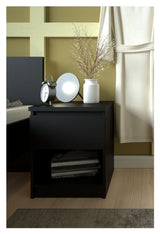 Naia Nightstand w. 1 drawer, Black