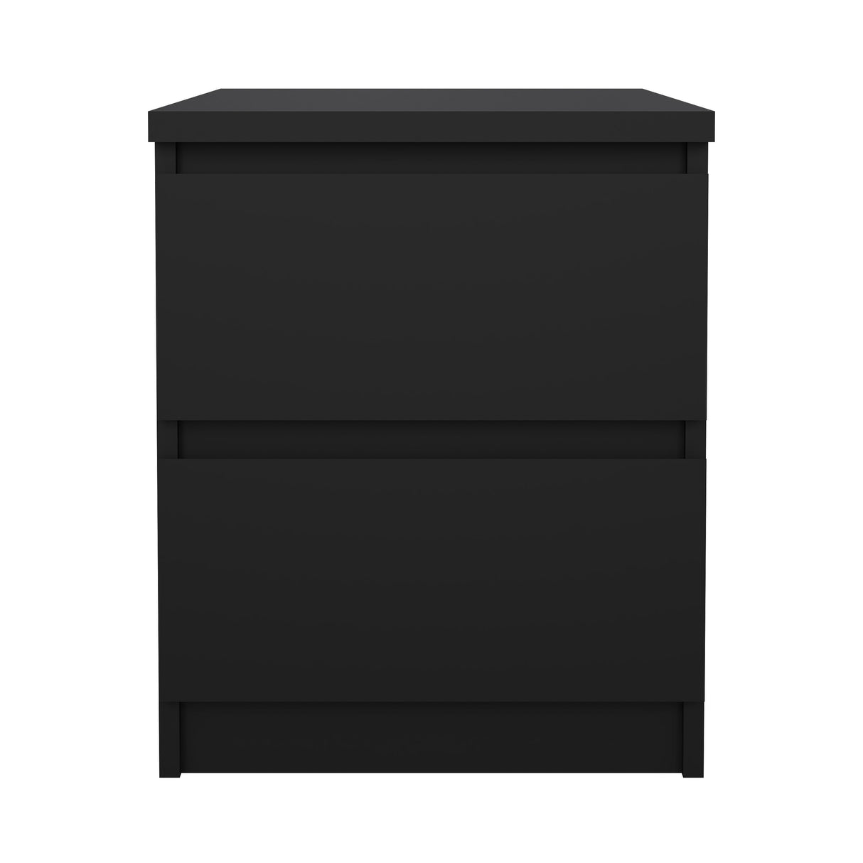 Naia Bedside table with 2 drawers, Mat Black