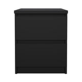 Naia Bedside table with 2 drawers, Mat Black