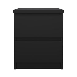 Naia Bedside table with 2 drawers, Mat Black