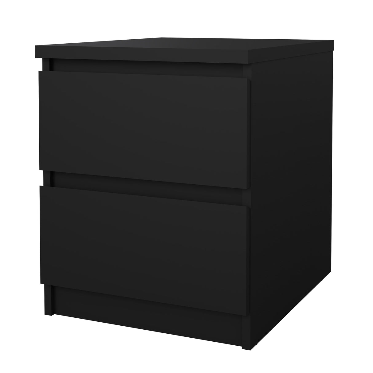 Naia Bedside table with 2 drawers, Mat Black